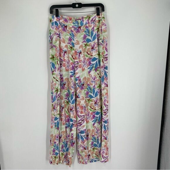 Roxy Women’s Elastic Waist Floral Lightweight Palazzo Pants size M - Picture 1 of 3